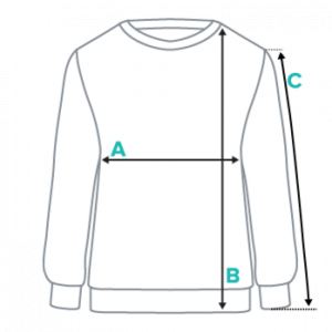 Prinlet Studio - Unisex Drop Shoulder Sweatshirt Size Guide