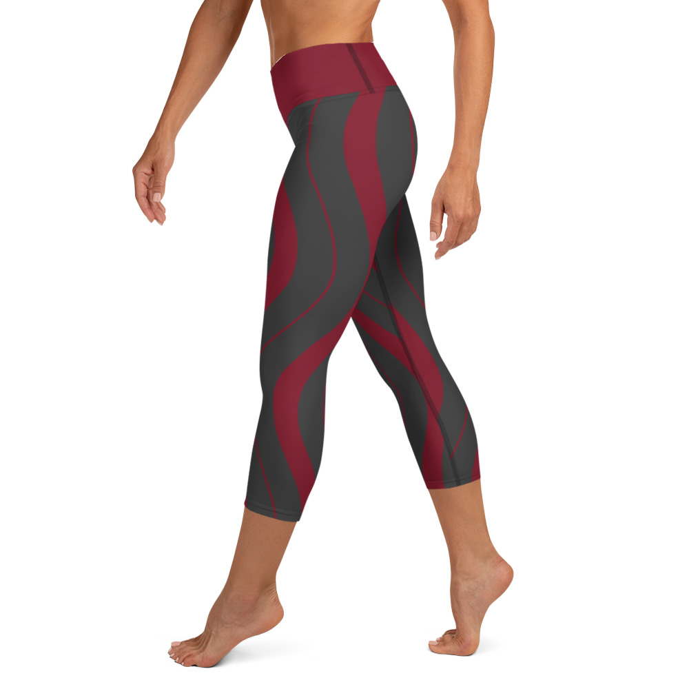 Ultra Signal Women’s High Rise Yoga Capri Leggings Burgundy