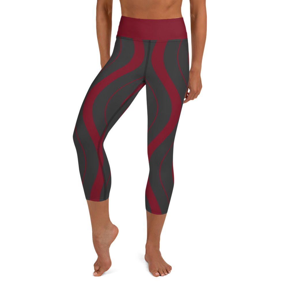 Ultra Signal Women’s High Rise Yoga Capri Leggings Burgundy