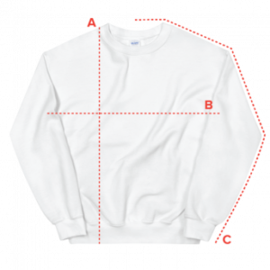 Prinlet Studio - Gildan 18000 Unisex Sweatshirt Size Guide - Product Measure