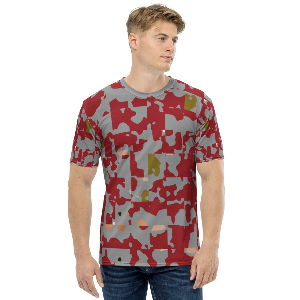 Fractured Camo Men’s Crew Neck T-Shirt Gray