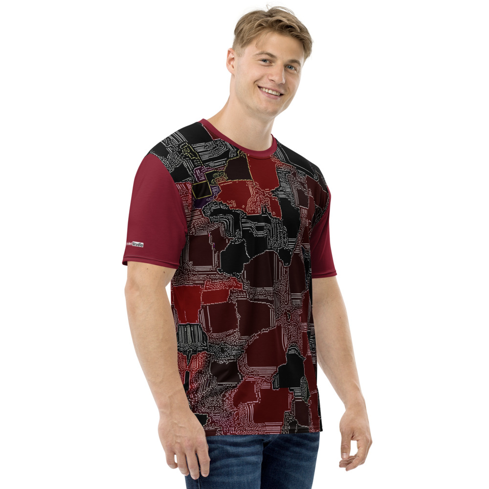 Level Plus Men’s Crew Neck T-Shirt Burgundy