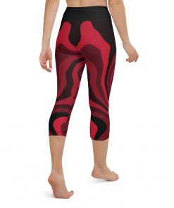 Millennium Zero Women’s High Rise Yoga Capri Leggings Red