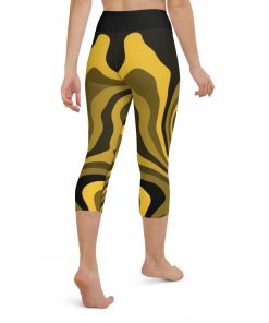 Millennium Zero Women’s High Rise Yoga Capri Leggings Yellow