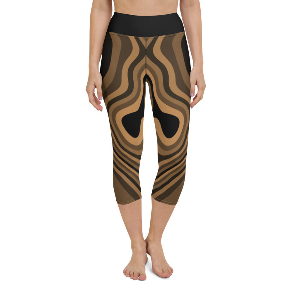 Millennium Zero Women’s High Rise Yoga Capri Leggings Brown