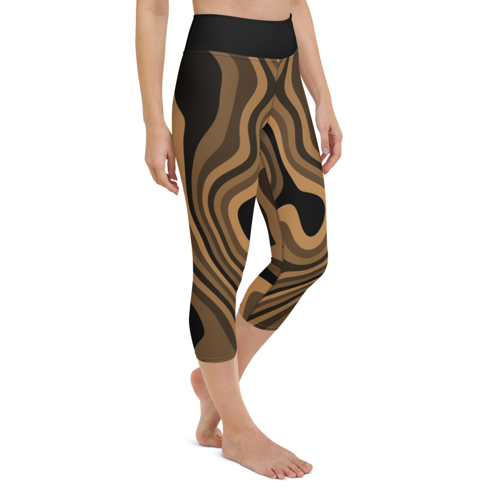 Millennium Zero Women’s High Rise Yoga Capri Leggings Brown