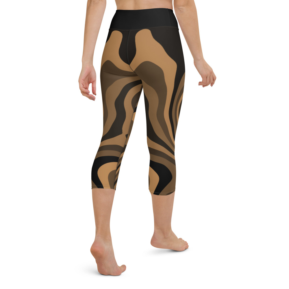 Millennium Zero Women’s High Rise Yoga Capri Leggings Brown