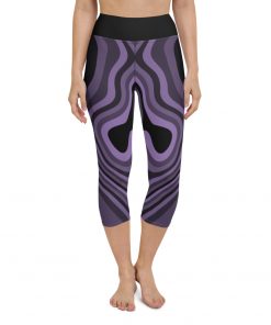 Millennium Zero Women’s High Rise Yoga Capri Leggings Purple