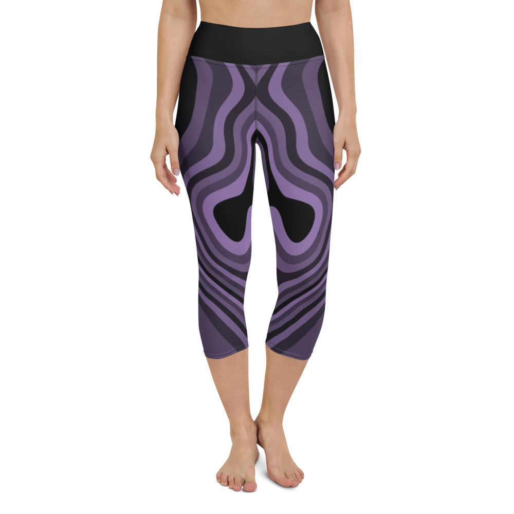Millennium Zero Women’s High Rise Yoga Capri Leggings Purple