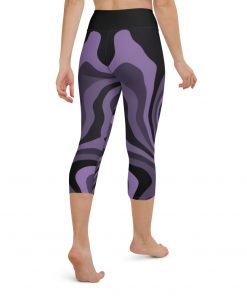 Millennium Zero Women’s High Rise Yoga Capri Leggings Purple