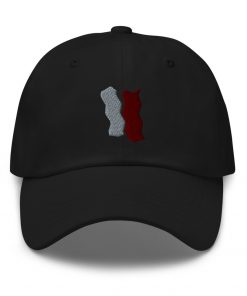 Infinity Plus Embroidered Dad Hat Red Effect on Black
