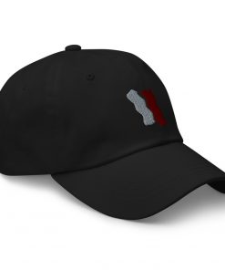 Infinity Plus Embroidered Dad Hat Red Effect on Black