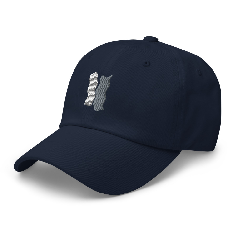 Infinity Plus Embroidered Dad Hat Gray Effects on Navy