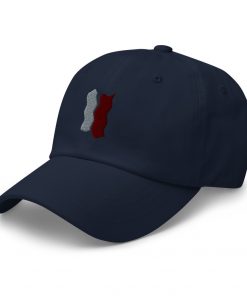 Infinity Plus Embroidered Dad Hat Red Effect on Navy