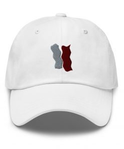 Infinity Plus Embroidered Dad Hat Red Effect on White