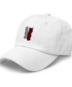 Infinity Plus Embroidered Dad Hat Red Effect on White