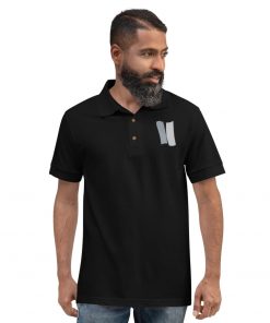 Infinity Classic Polo Shirt Gray Effects on Black
