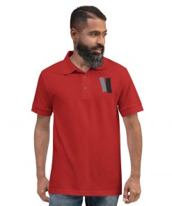 Infinity Classic Polo Shirt Gray Effects on Red