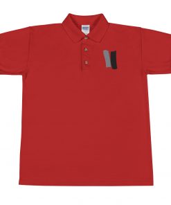 Infinity Classic Polo Shirt Gray Effects on Red