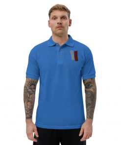 Infinity Classic Polo Shirt Red Effect on Blue