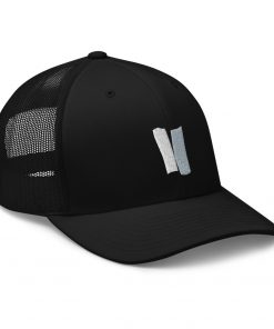 Infinity Embroidered Retro Trucker Cap Gray Effects on Black