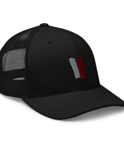 Infinity Embroidered Retro Trucker Cap Red Effect on Black
