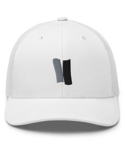 Infinity Embroidered Retro Trucker Cap Gray Effects on White