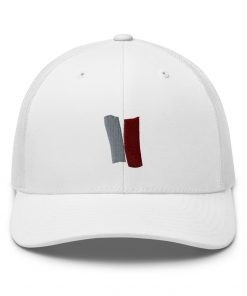 Infinity Embroidered Retro Trucker Cap Red Effect on White