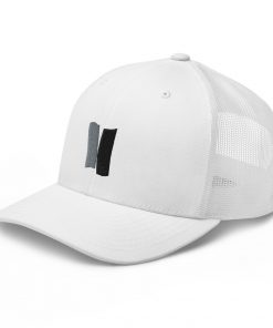 Infinity Embroidered Retro Trucker Cap Gray Effects on White