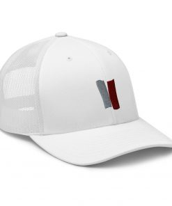 Infinity Embroidered Retro Trucker Cap Red Effect on White
