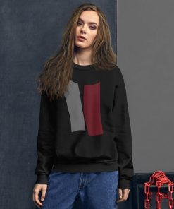 Infinity Unisex Crew Neck Sweatshirt Red Effect on Black