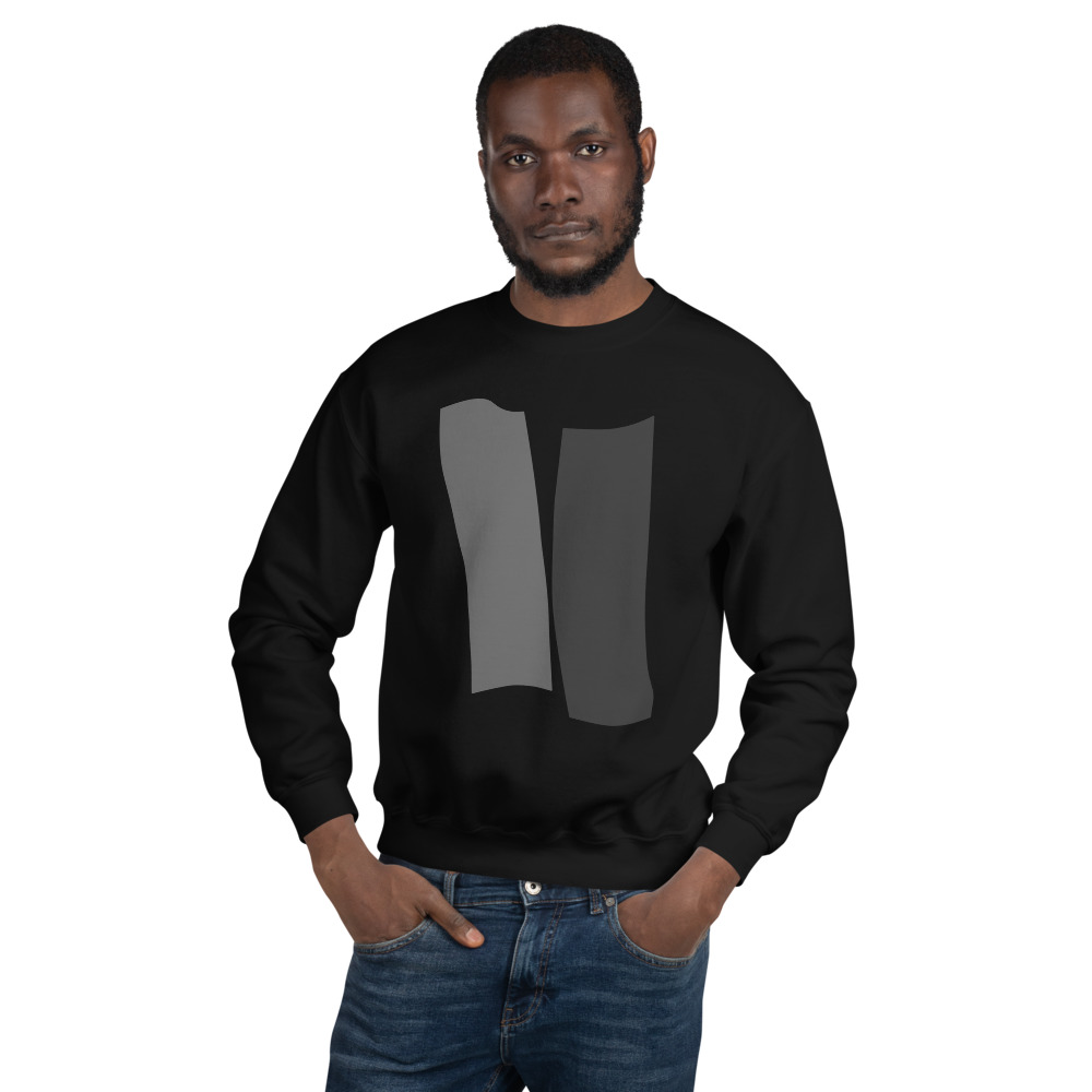 Infinity Unisex Crew Neck Sweatshirt Gray Effects on Black