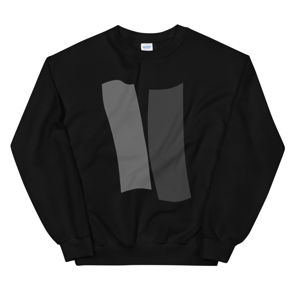 Infinity Unisex Crew Neck Sweatshirt Gray Effects on Black