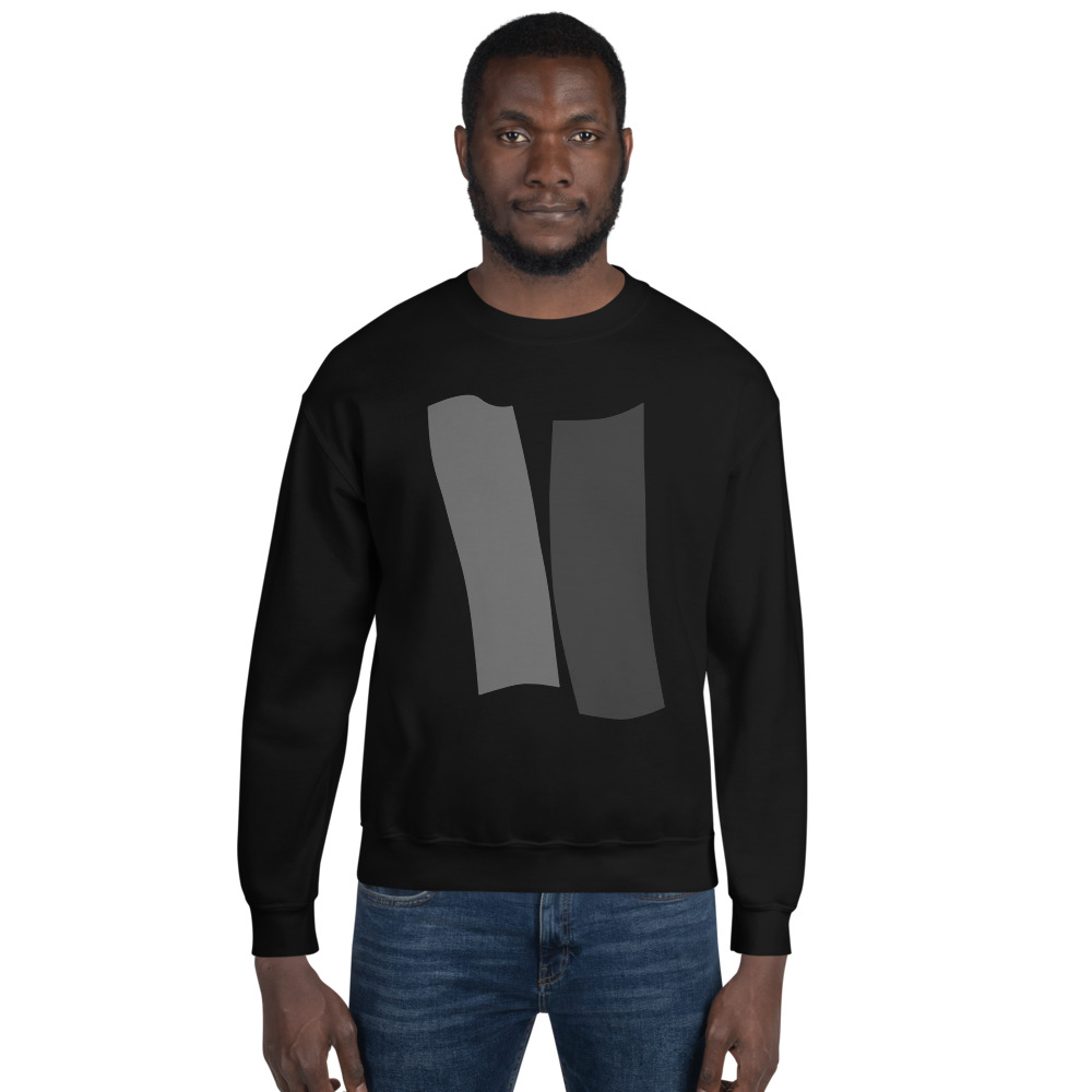 Infinity Unisex Crew Neck Sweatshirt Gray Effects on Black
