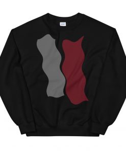 Infinity Plus Unisex Crew Neck Sweatshirt Red Effect on Black