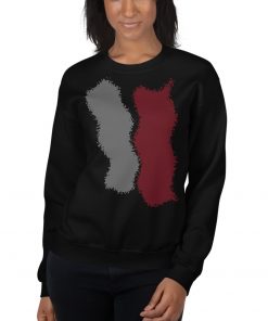 Infinity Splash Unisex Crew Neck Sweatshirt Red Effect on Black