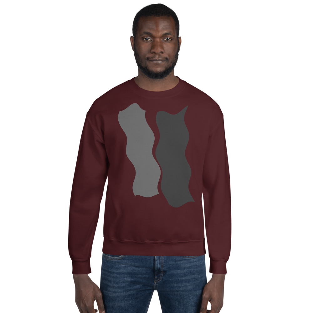 Infinity Plus Unisex Crew Neck Sweatshirt Gray Effects on Maroon