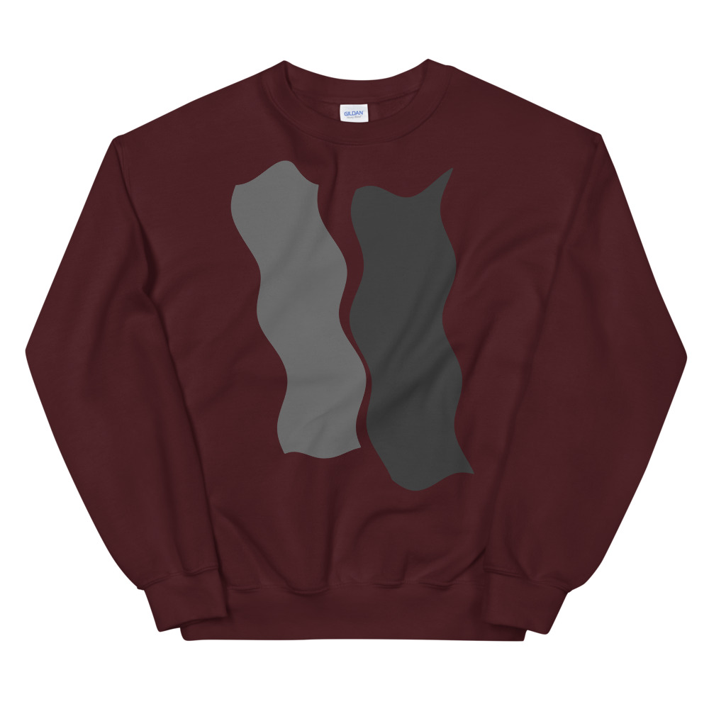 Infinity Plus Unisex Crew Neck Sweatshirt Gray Effects on Maroon