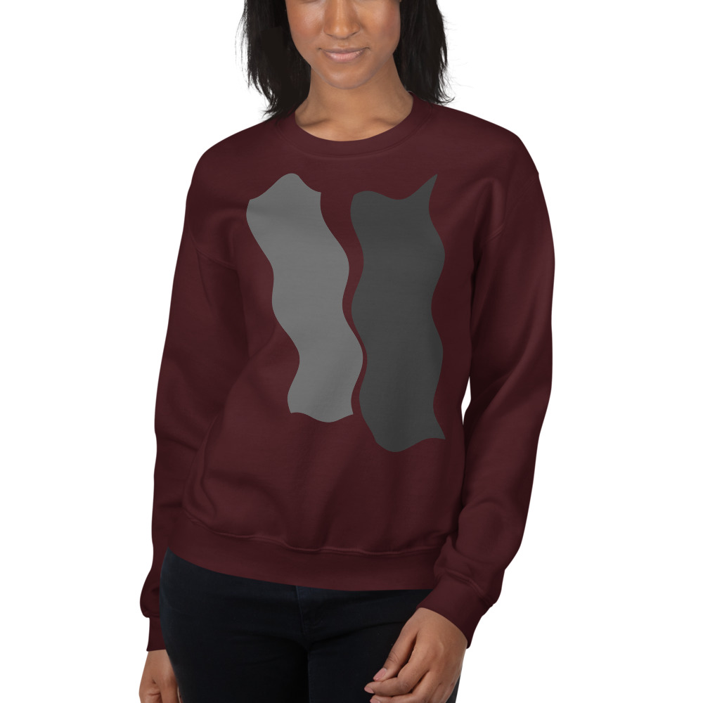 Infinity Plus Unisex Crew Neck Sweatshirt Gray Effects on Maroon