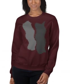 Infinity Splash Unisex Crew Neck Sweatshirt Gray Effects on Maroon