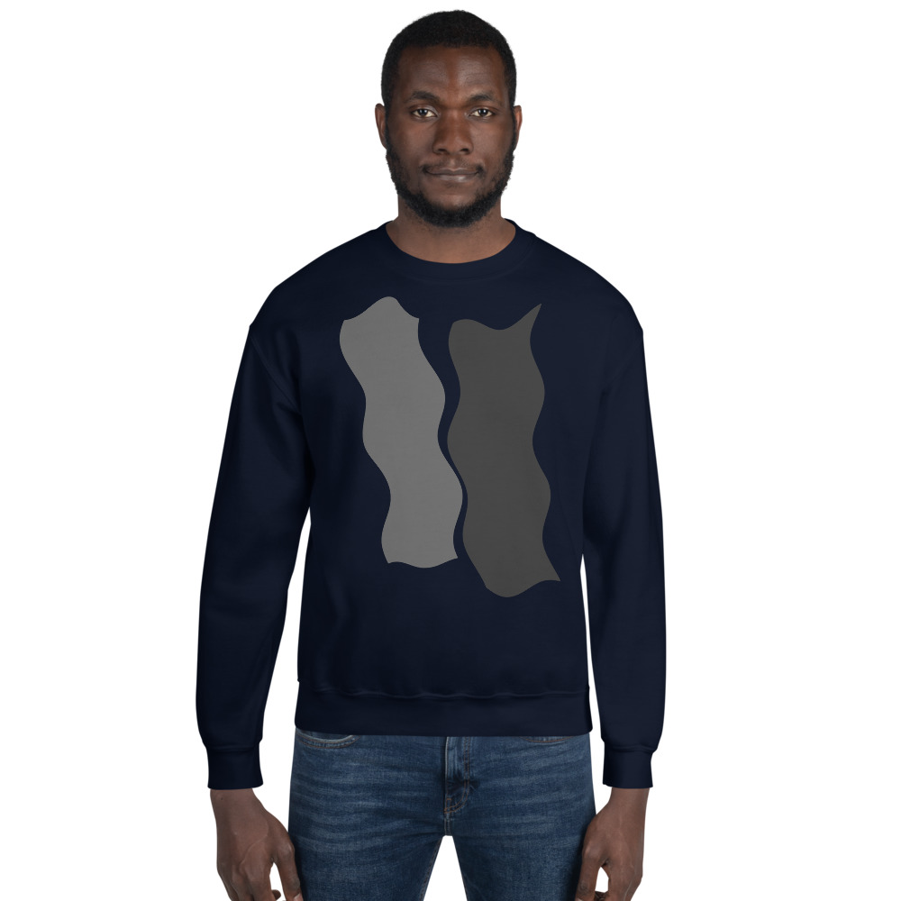 Infinity Plus Unisex Crew Neck Sweatshirt Gray Effects on Navy