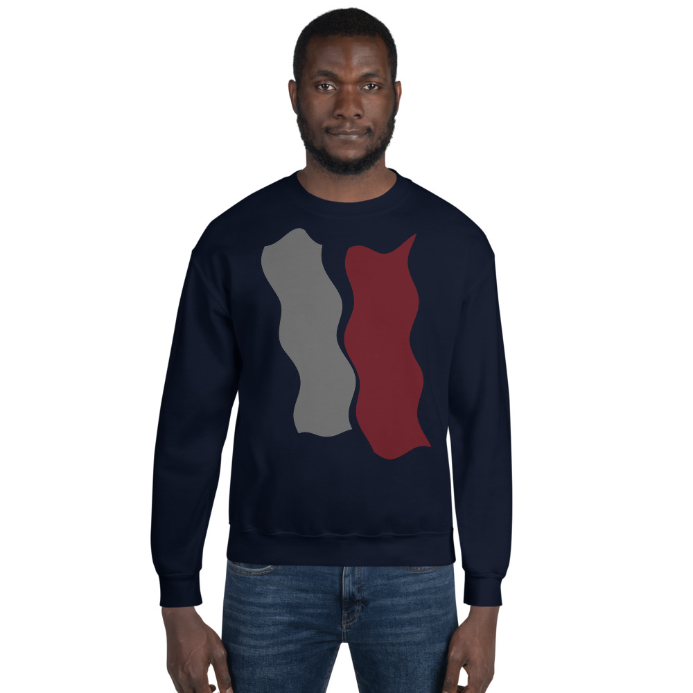 Infinity Plus Unisex Crew Neck Sweatshirt Red Effect on Navy