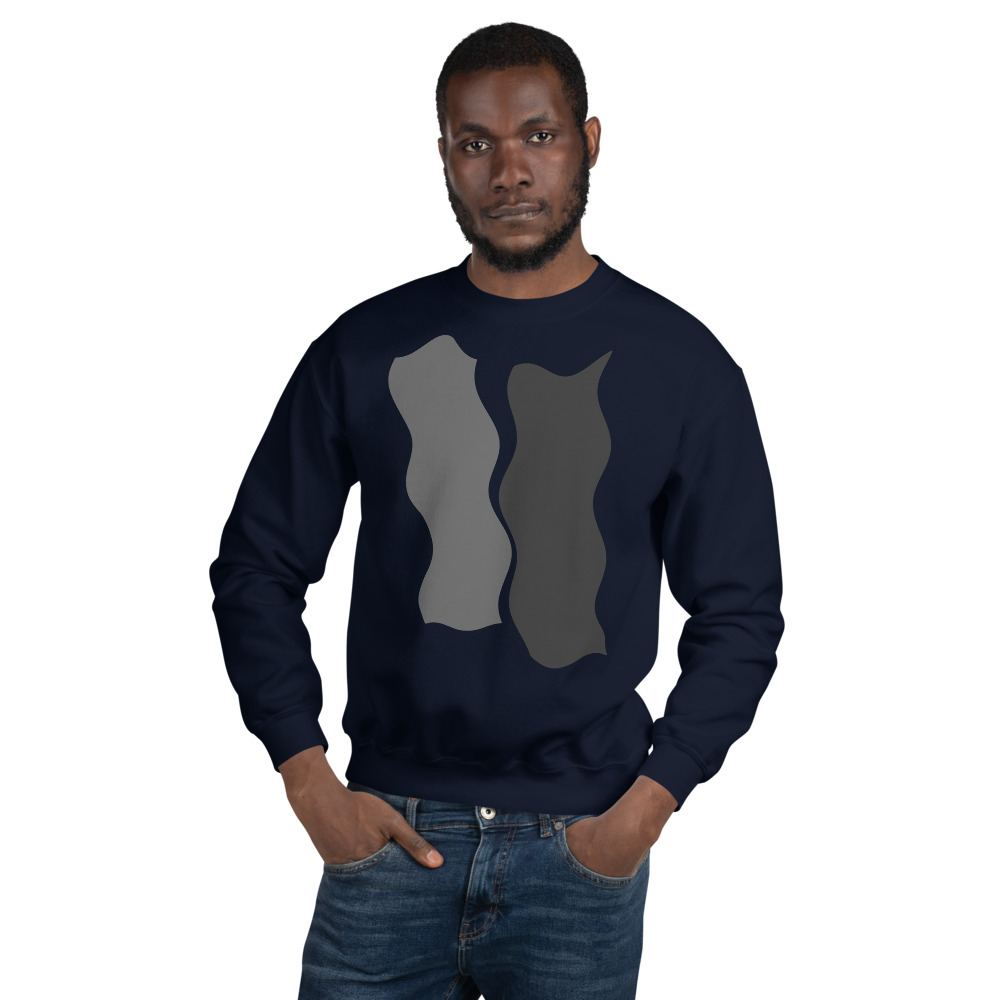 Infinity Plus Unisex Crew Neck Sweatshirt Gray Effects on Navy