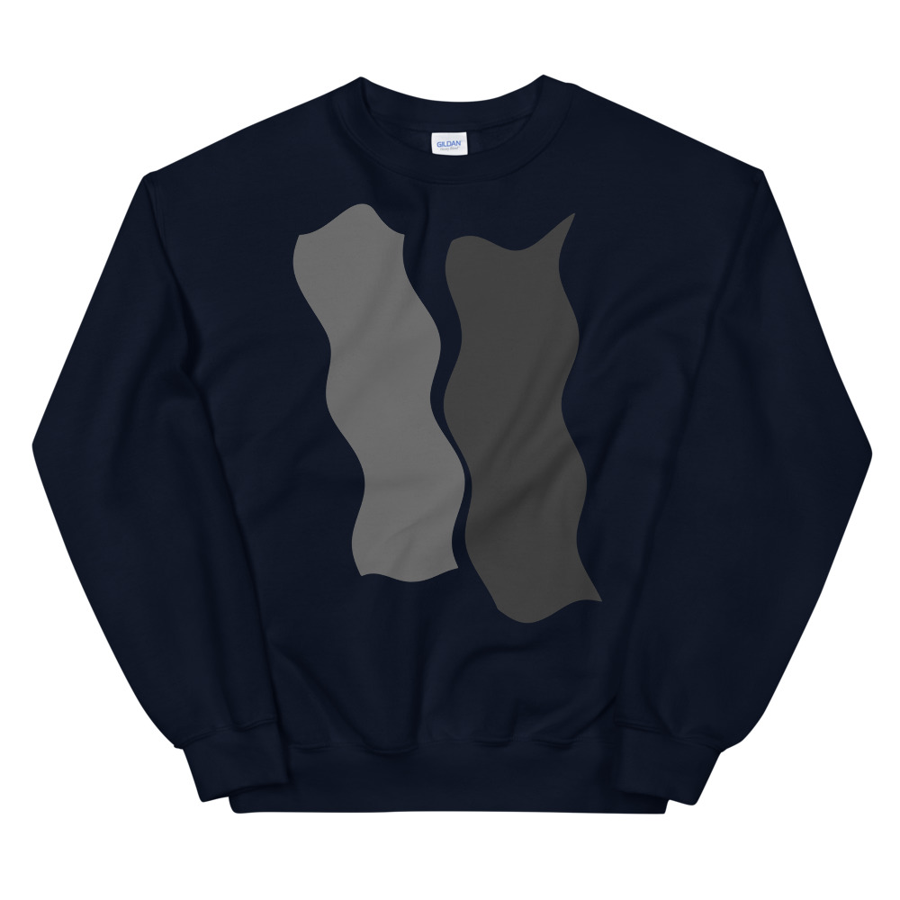 Infinity Plus Unisex Crew Neck Sweatshirt Gray Effects on Navy