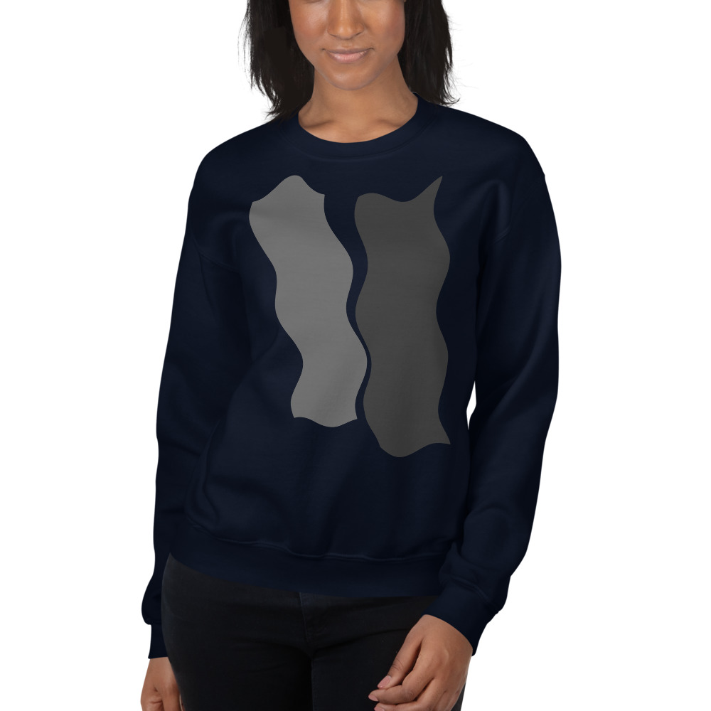 Infinity Plus Unisex Crew Neck Sweatshirt Gray Effects on Navy