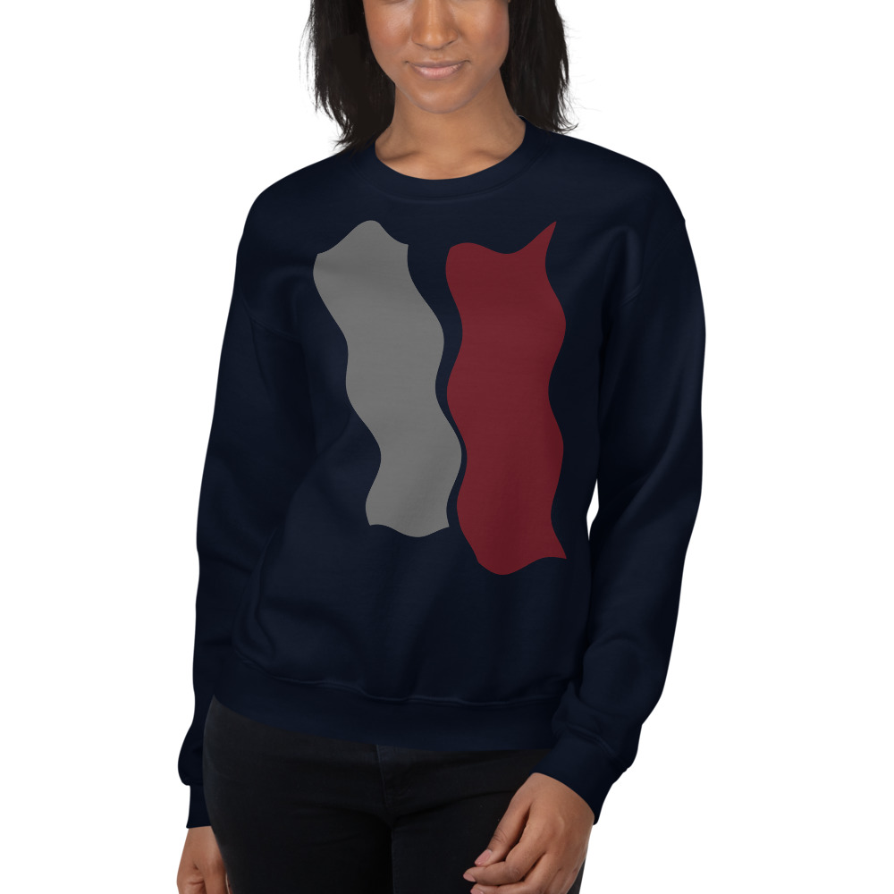 Infinity Plus Unisex Crew Neck Sweatshirt Red Effect on Navy