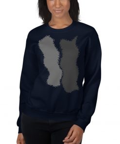 Infinity Splash Unisex Crew Neck Sweatshirt Gray Effects on Navy