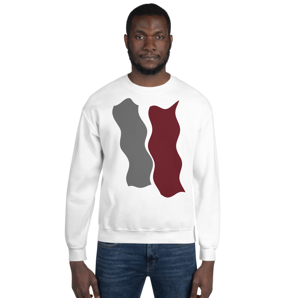 Infinity Plus Unisex Crew Neck Sweatshirt Red Effect on White