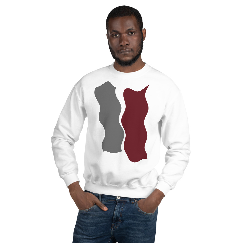 Infinity Plus Unisex Crew Neck Sweatshirt Red Effect on White