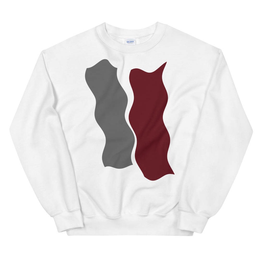 Infinity Plus Unisex Crew Neck Sweatshirt Red Effect on White